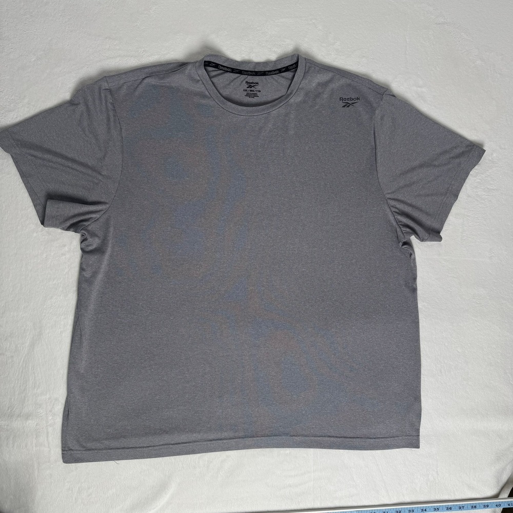 Reebok Mens XXL Gray Dry Fit Active Workout Shirt Short Sleeve Training Tee